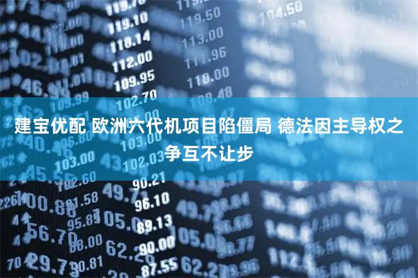 建宝优配 欧洲六代机项目陷僵局 德法因主导权之争互不让步